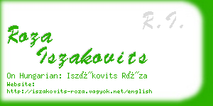 roza iszakovits business card